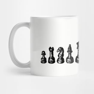 Chess Pieces Vintage Illustration Mug